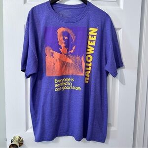 John Carpenter's Halloween Short Sleeve Shirt Purple Mens Size XL Michael Meyers